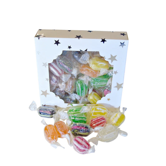 300g Square Window Pattern Box of Buchanans Winter Mix Hard Boiled Sweets