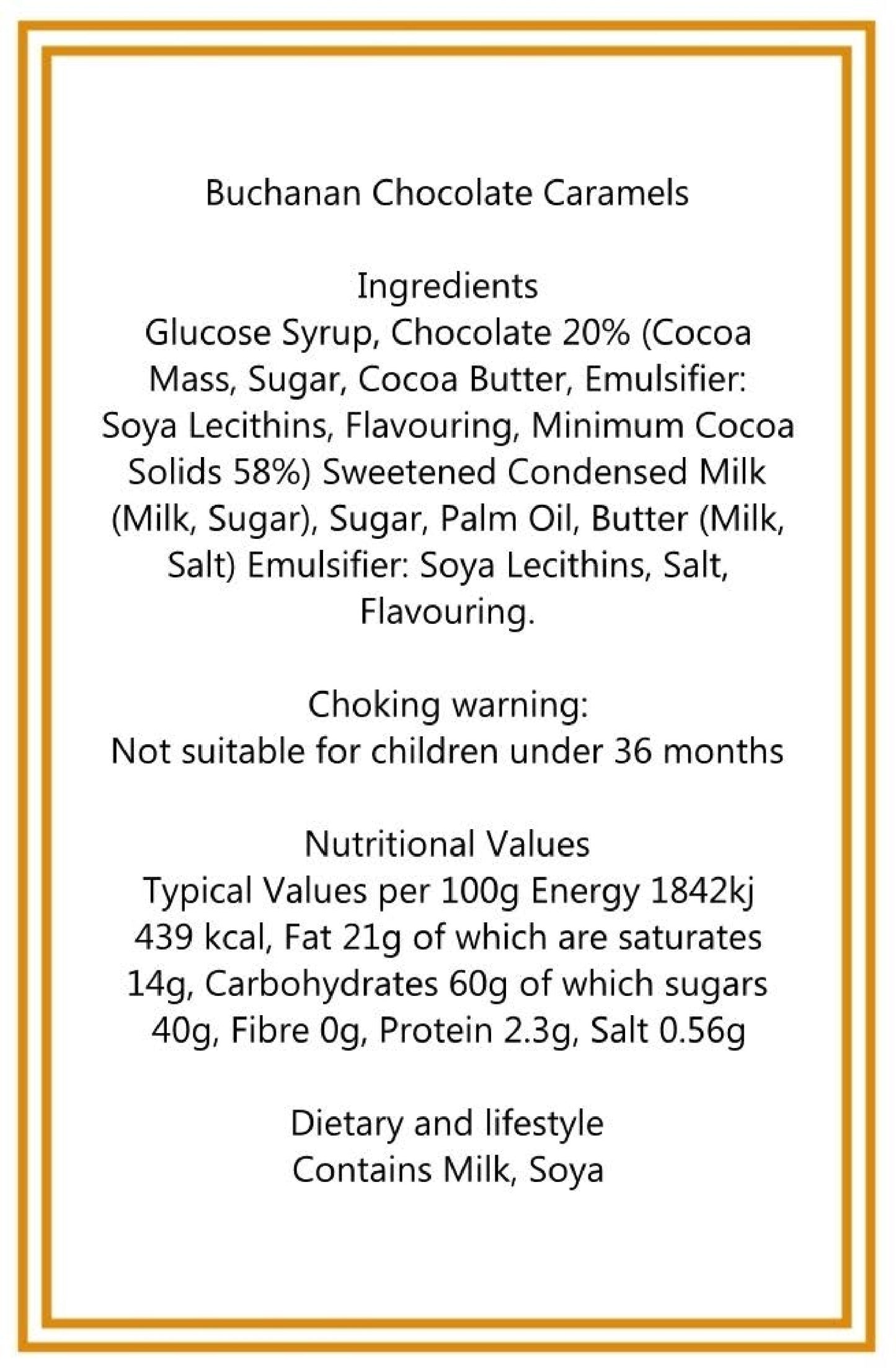 300g Square Flower Pattern Box of Buchanans Chocolate Caramel Toffees