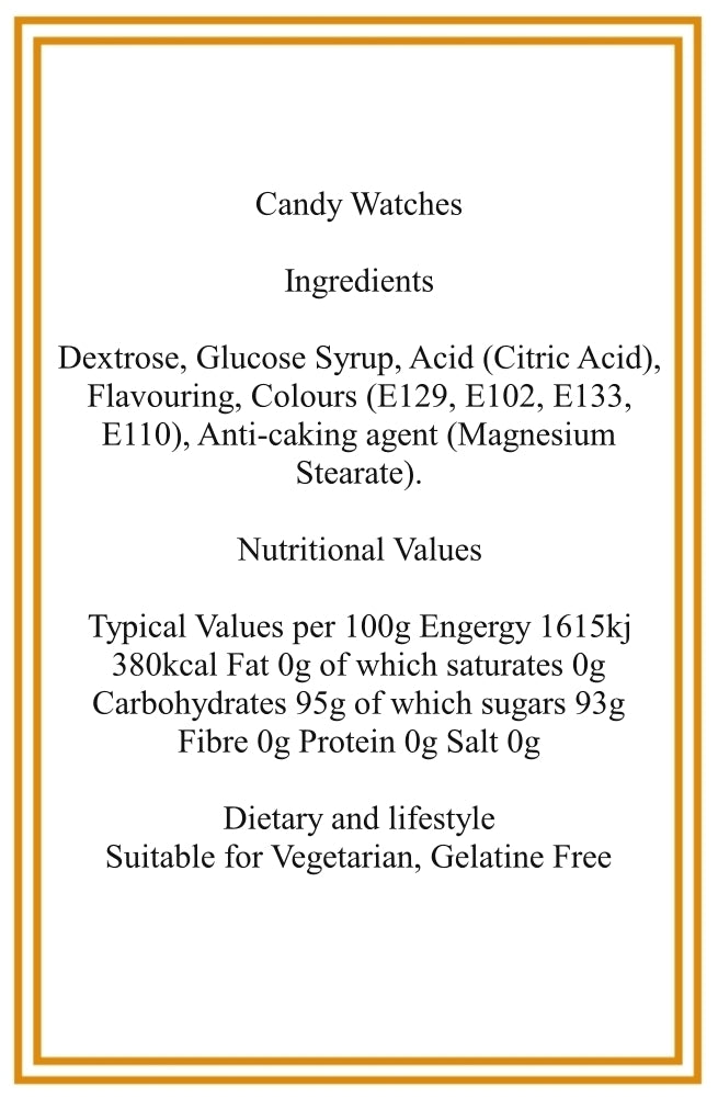 Pouch of 5 Candy Watches on Elastic String