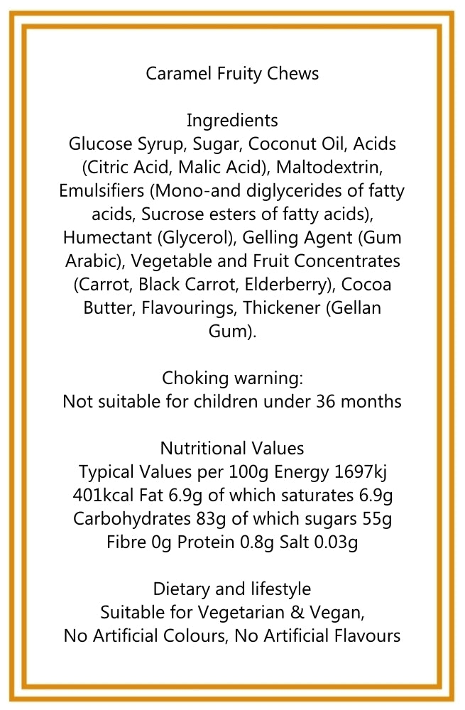 200g Tube of Fruity Chews Fruit Caramels