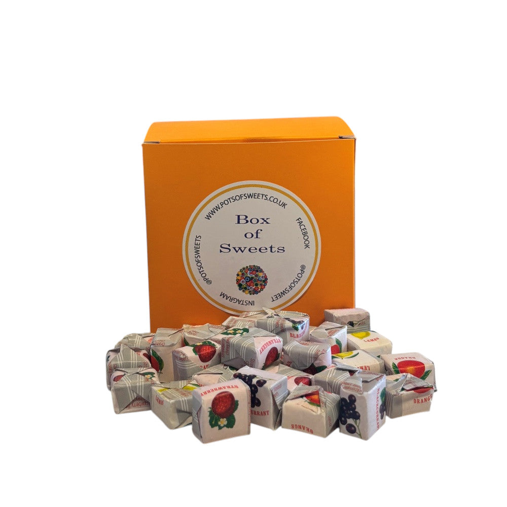300g Square Box of Fruity Chews Fruit Caramels