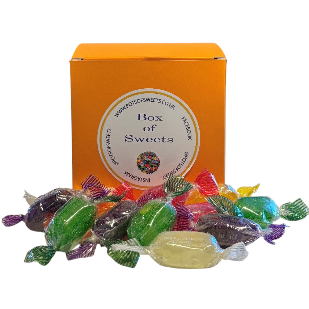 300g Square Box of Hard Boiled Fruit Drop Sweet