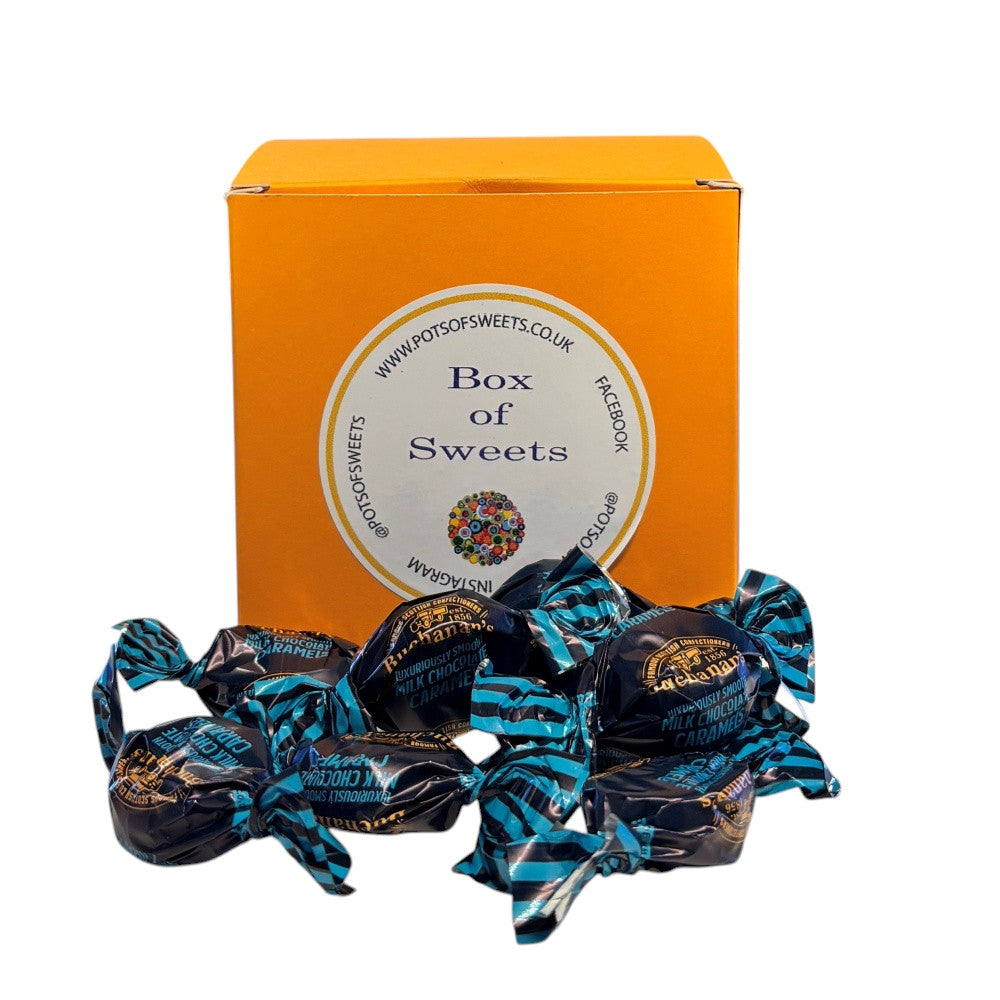 300g Square Box Buchanans Milk Chocolate Caramel Toffees
