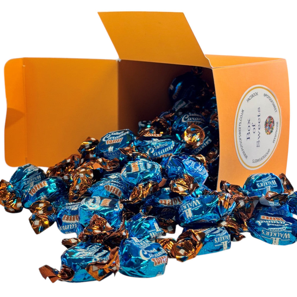 300g Square Box of Walkers Salted Caramel Toffee