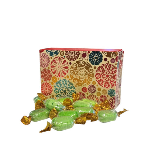 250g Rectangular Box Pattern of Hard Boiled Chocolate Limes Sweets