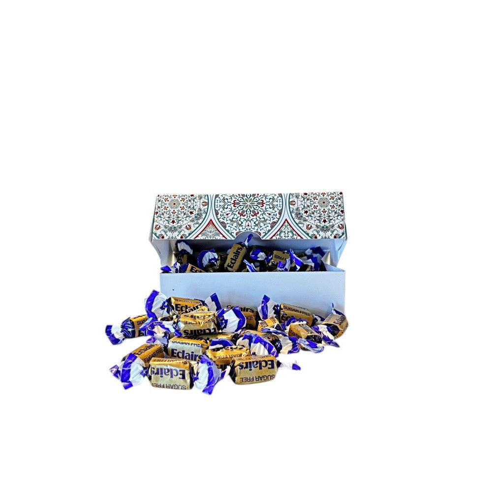 250g Rectangular Box Pattern of Sugar Free Chocolate Eclairs