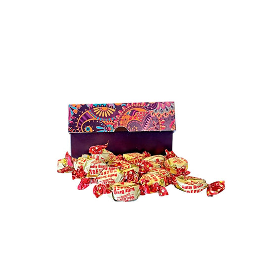 250g Rectangular Box Pattern of Walker Nutty Brazil Toffee