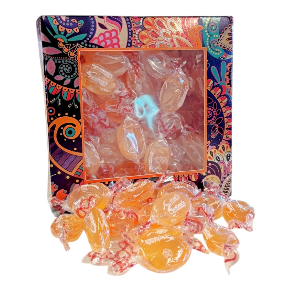 300g Square Window Paisley Pattern Box of Barley Sugar Sweets