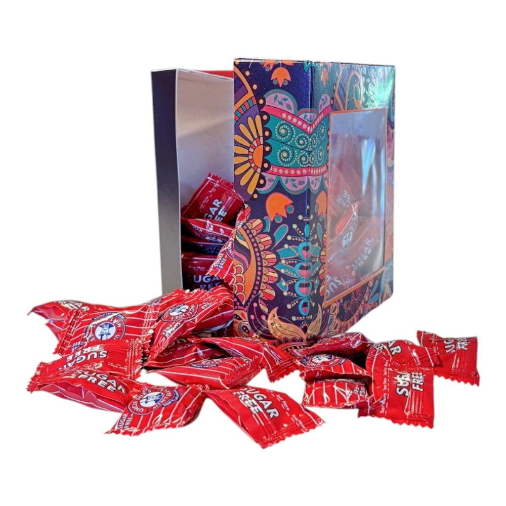 300g Square Window Paisley Pattern Box of Uncle Joes Sugar Free Mints