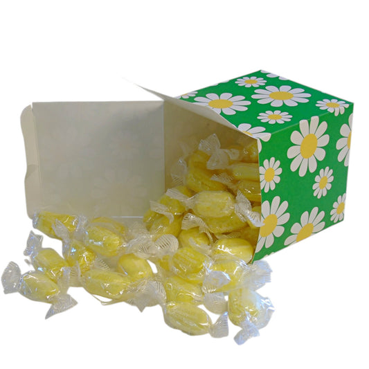 300g Square Flower Pattern Box of Sherbet Lemon Sweets