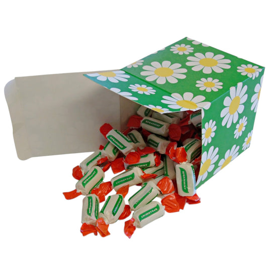 300g Square Flower Pattern Box of Sugar Free Spearmint Chews