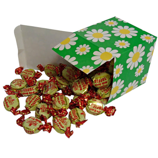 300g Square Flower Pattern Box of Walkers Nutty Brazil Toffee