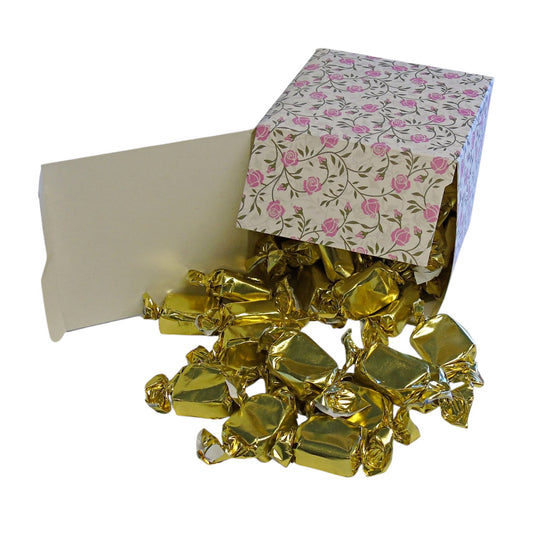 300g Square Flower Pattern Box of Bristows Clotted Cream Toffee