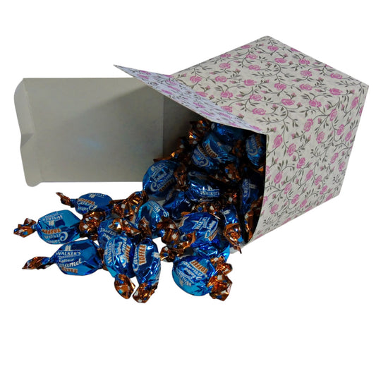 300g Square Flower Pattern Box of Walkers Salted Caramel Toffee