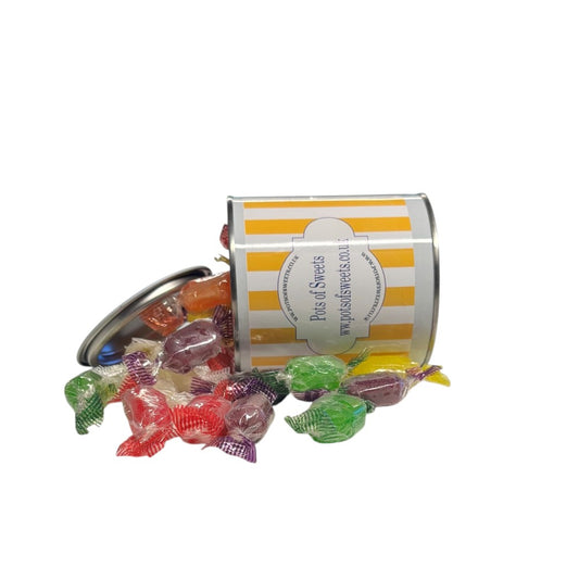 250g Paint Pot Tin of Hard Boiled Fruit Drop Sweet