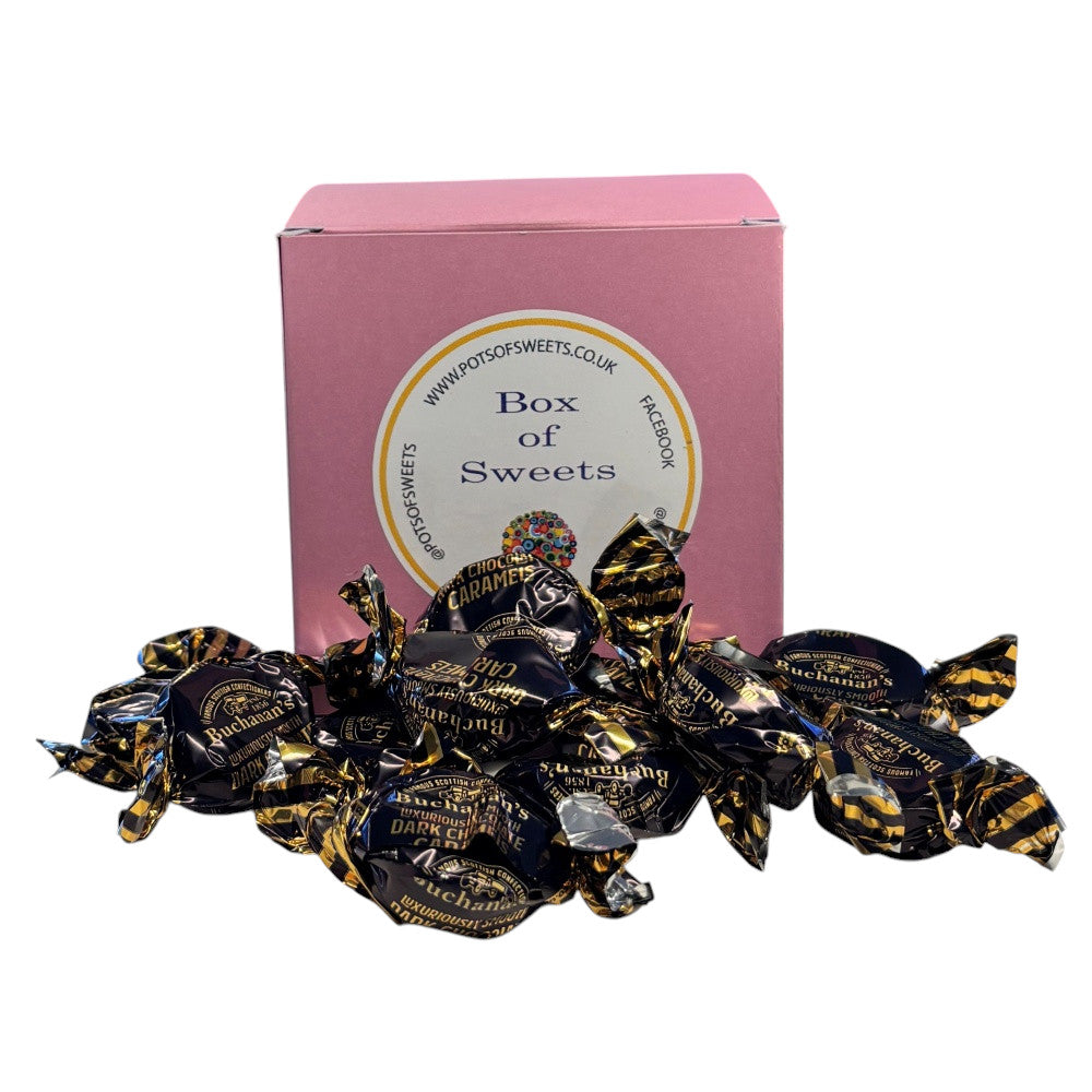 300g Square Box of Buchanan's Chocolate Caramel Toffees