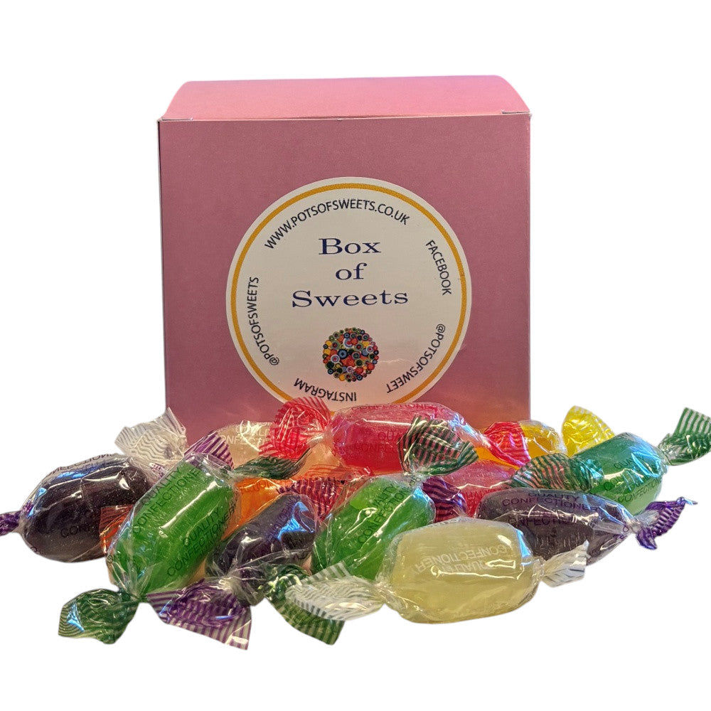 300g Square Box of Hard Boiled Fruit Drop Sweet
