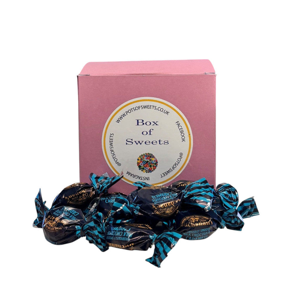 300g Square Box Buchanans Milk Chocolate Caramel Toffees
