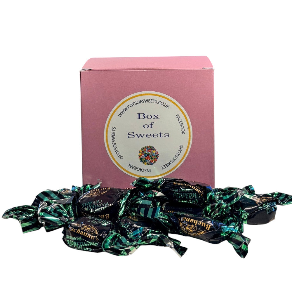 300g Square Box of Buchanan's Chocolate Peppermint Creams