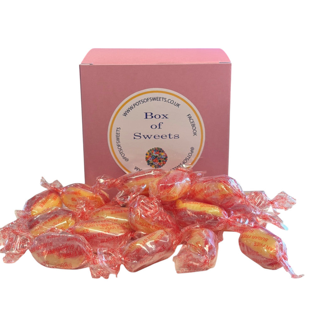 300g Square Box of Sugar Free Rhubarb and Custard