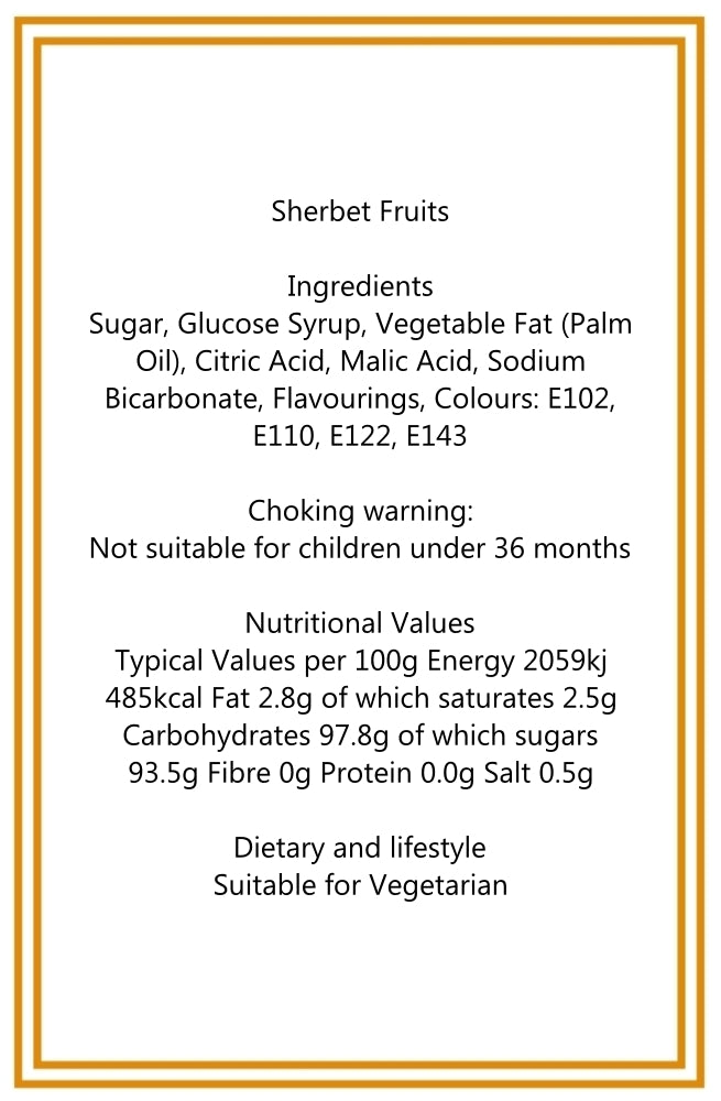 250g Pouch of Sherbet Fruits