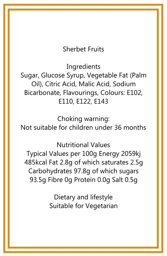 250g Pouch of Sherbet Fruits