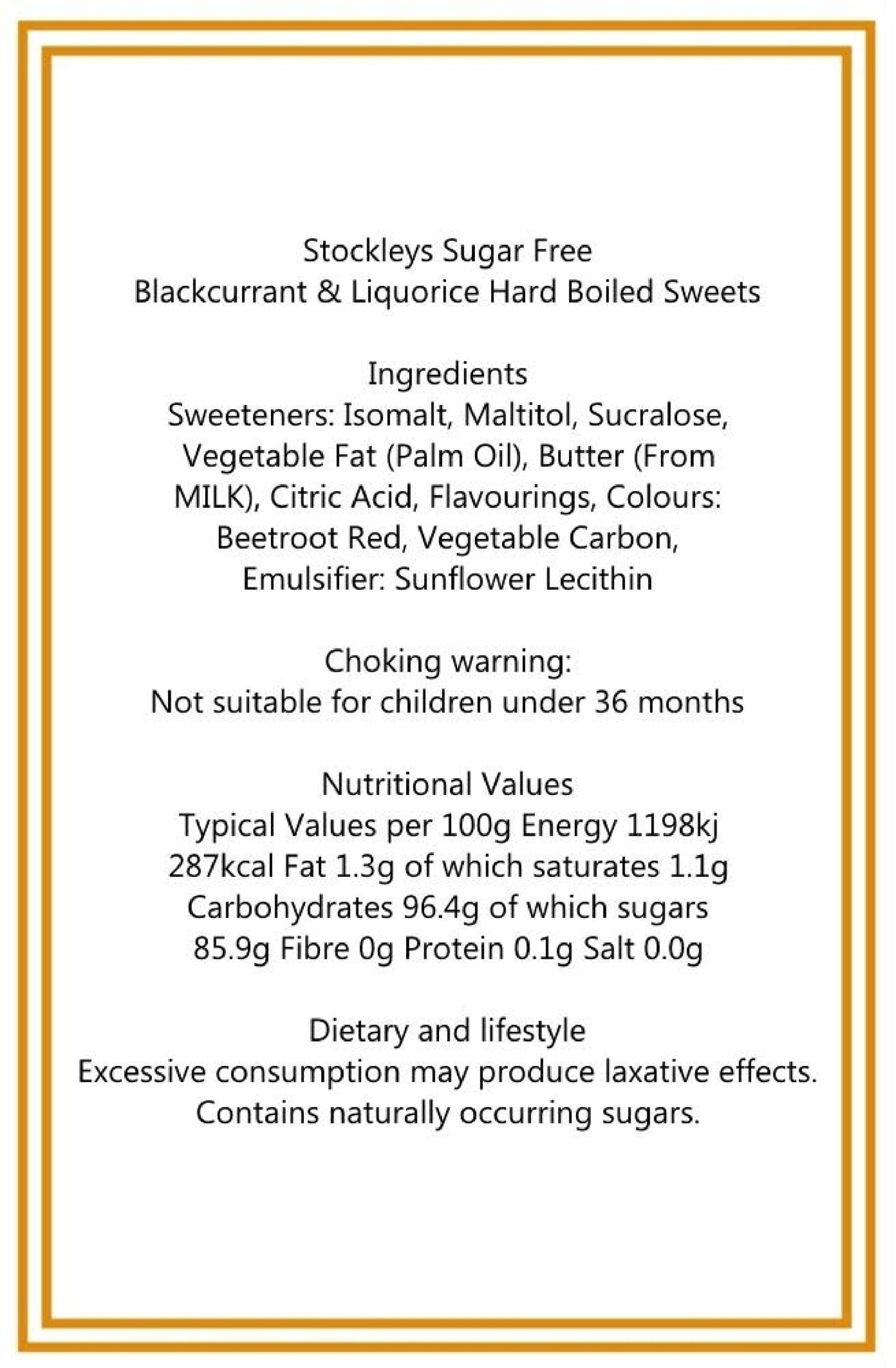 300g Square Window Pattern Box of Sugar Free Blackcurrant and Liquorice