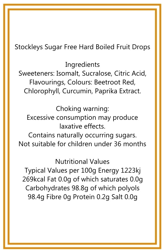 300g Square Window Pattern Box of Sugar Free Fruit Drops