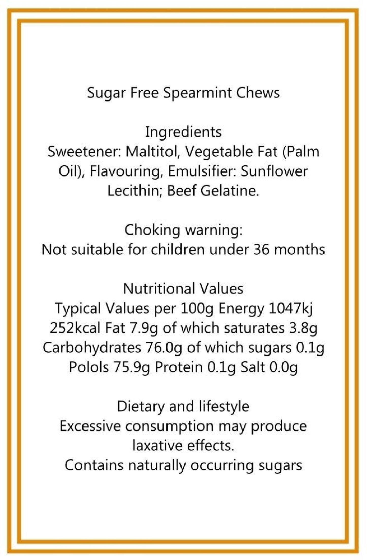 300g Square Flower Pattern Box of Sugar Free Spearmint Chews