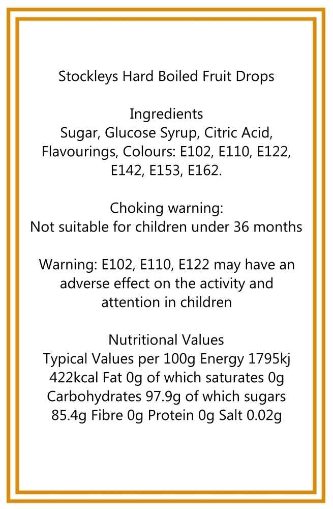 250g Rectangular Box Pattern of Hard Boiled Fruit Drop Sweet