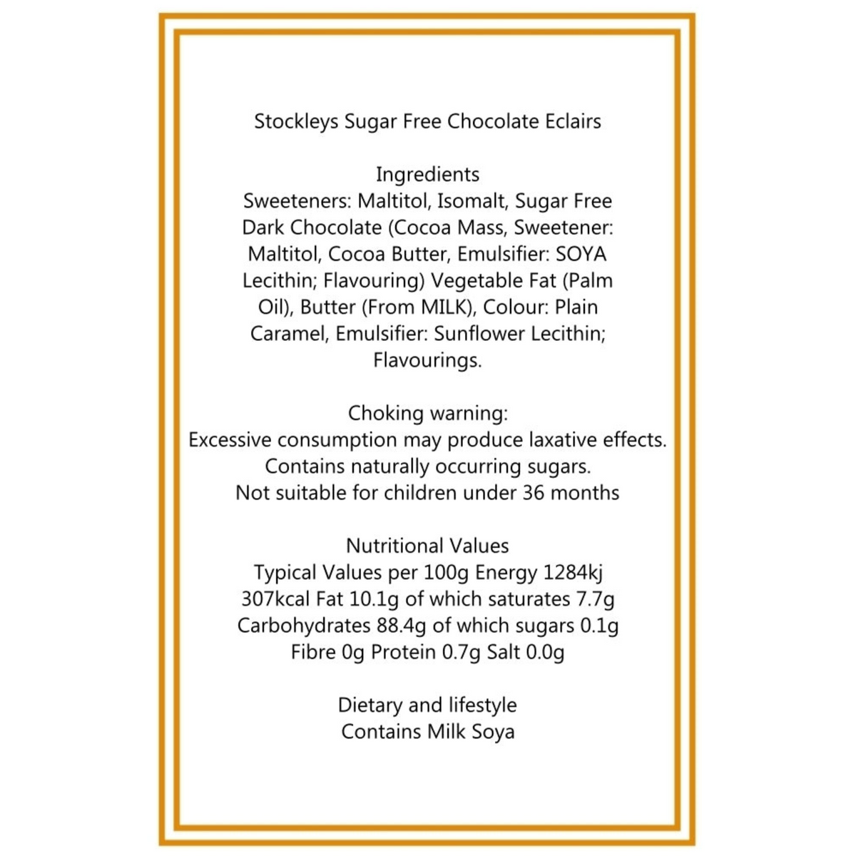 250g Cotton Bag of Sugar Free Chocolate Eclairs