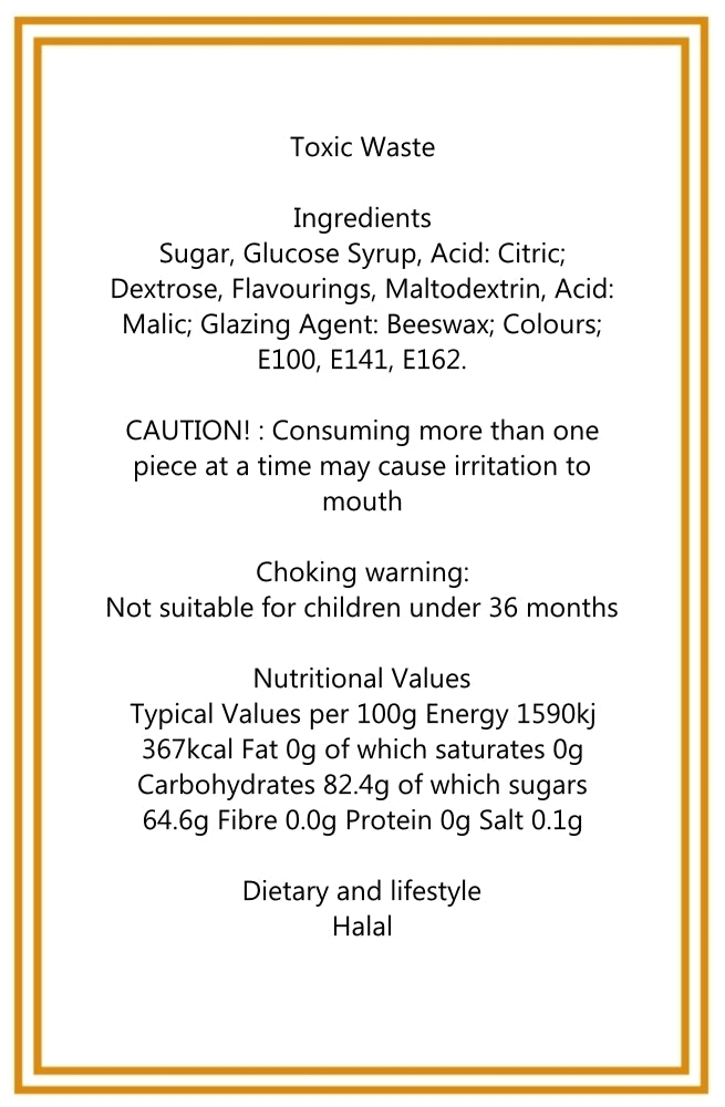 250g Pouch of Toxic Waste and Nuclear Waste Super Sour Sweet Mix