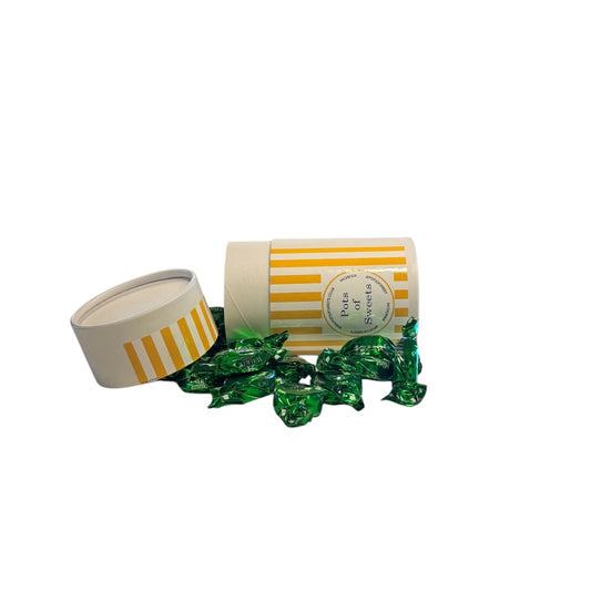 200g White Cardboard Tube of Walkers Mint Toffee