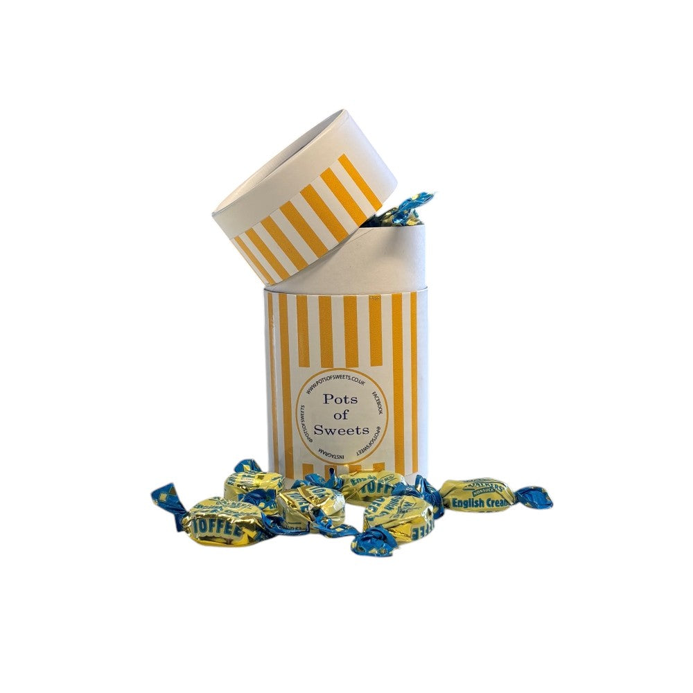 200g White Cardboard Tube English Creamy Toffees