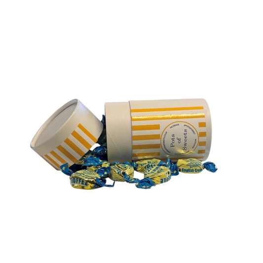 200g White Cardboard Tube English Creamy Toffees