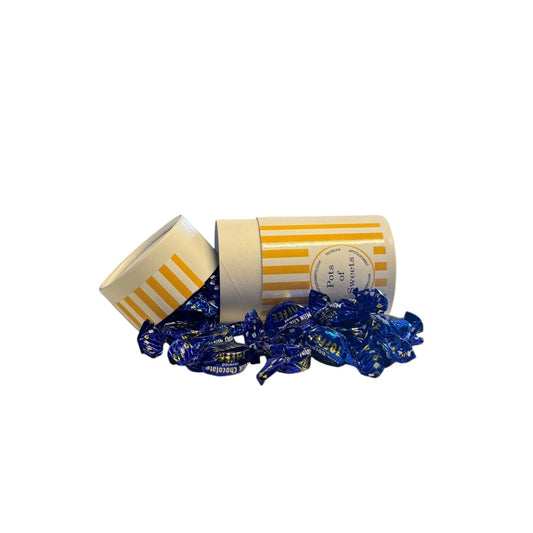 200g White Cardboard Tube of Walkers Milk Chocolate Toffee