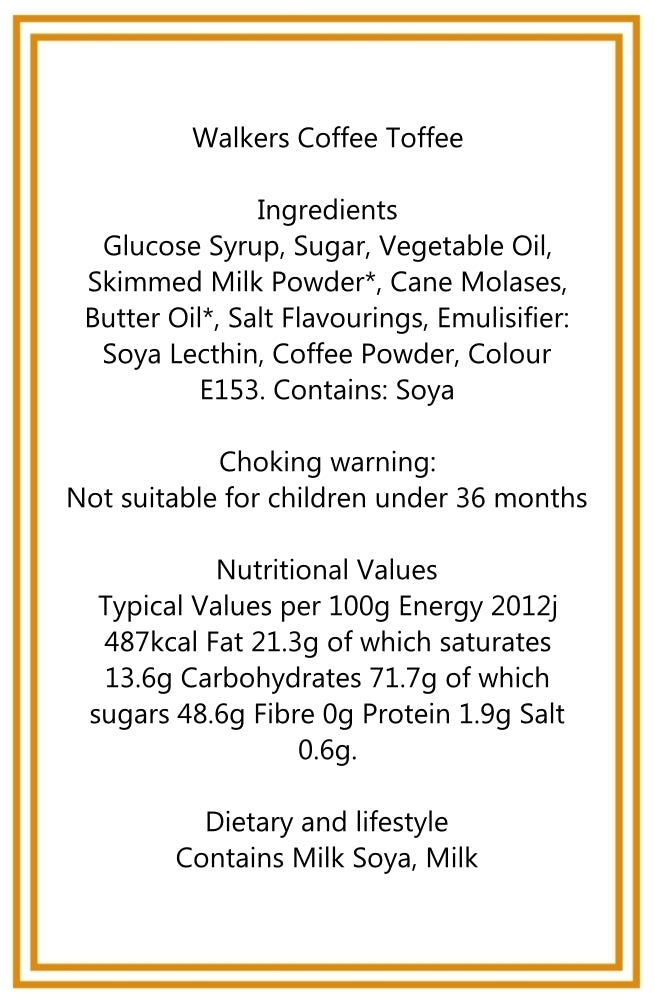 200g Tube of Walkers Coffee Toffee Sweets