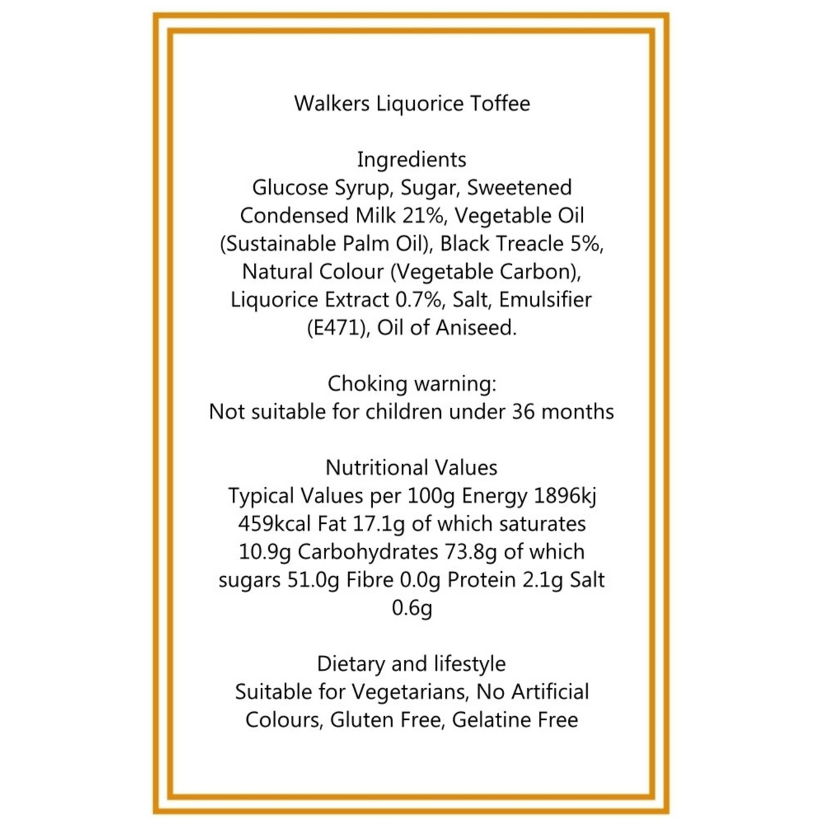 250g Cotton Bag of Walkers Liquorice Toffee