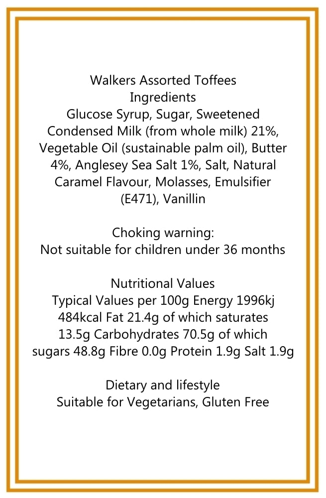 250g Rectangular Box Pattern of Walkers Salted Caramel Toffee