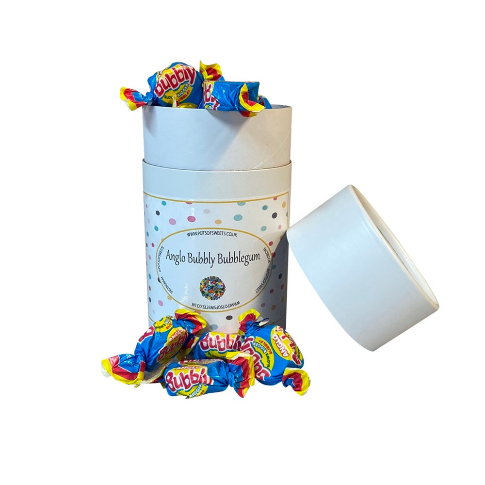 200g White Cardboard Tube of Anglo Bubble Bubblegum