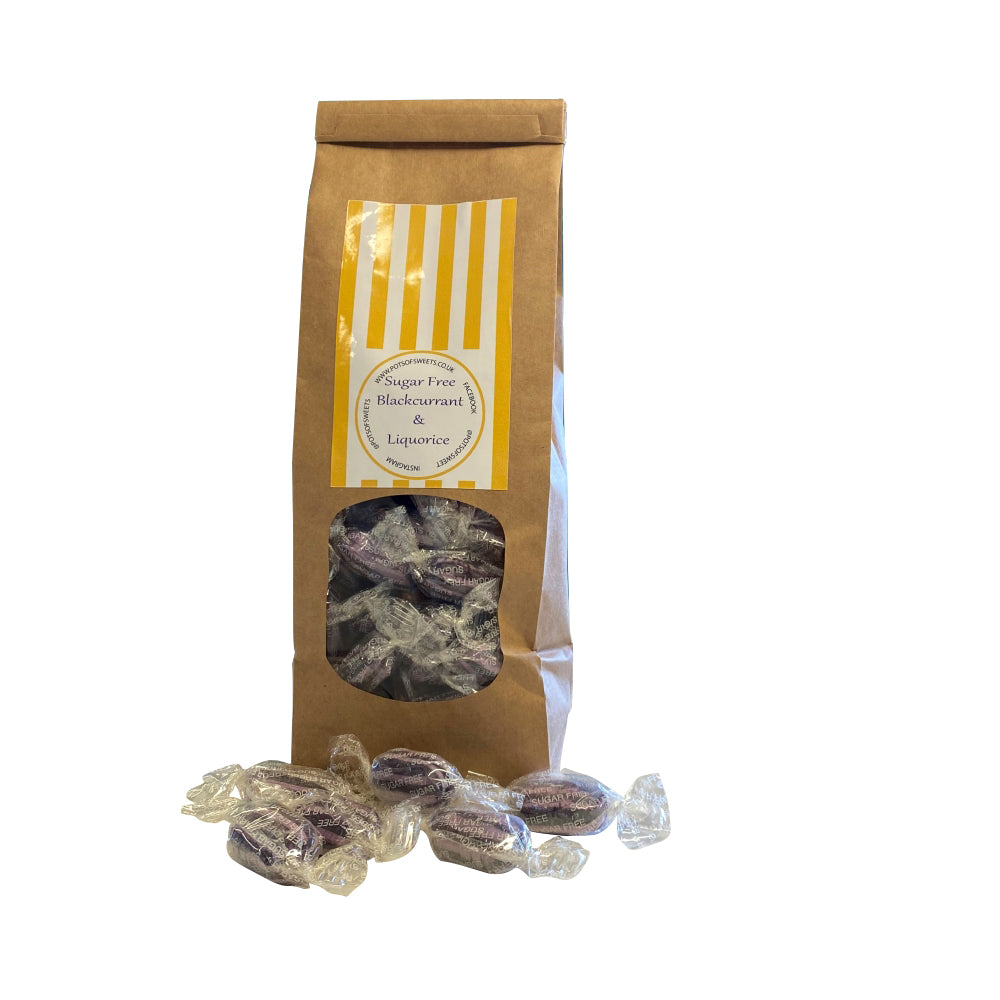 300g Bag of Stockleys Sugar Free Blackcurrant and Liquorice