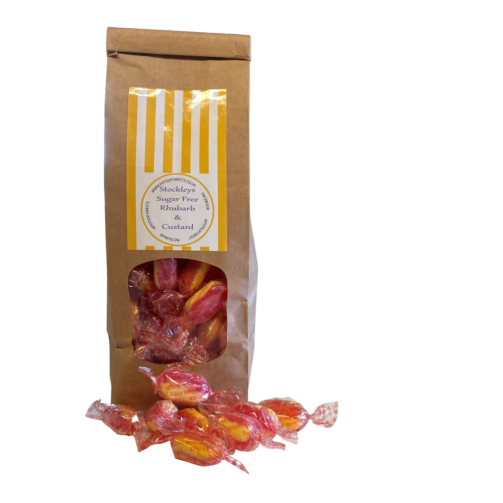 300g Bag of Stockleys Sugar Free Rhubarb and Custard