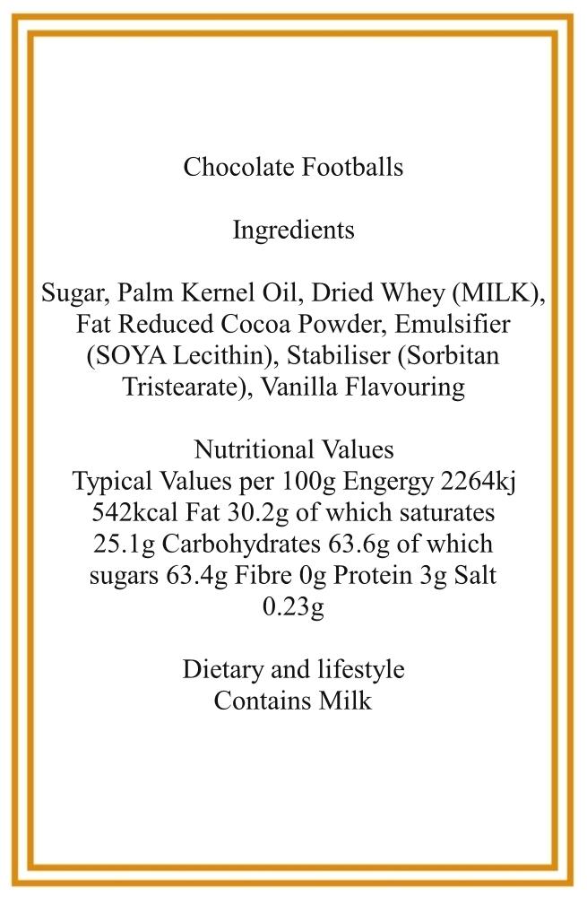 250g Cotton Bag of Individually Wrapped Chocolate Flavoured Footballs