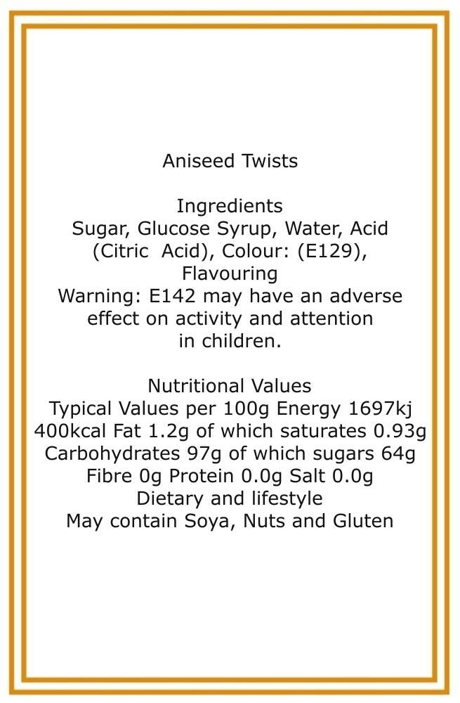 350g Rectangular Box of Aniseed Twists