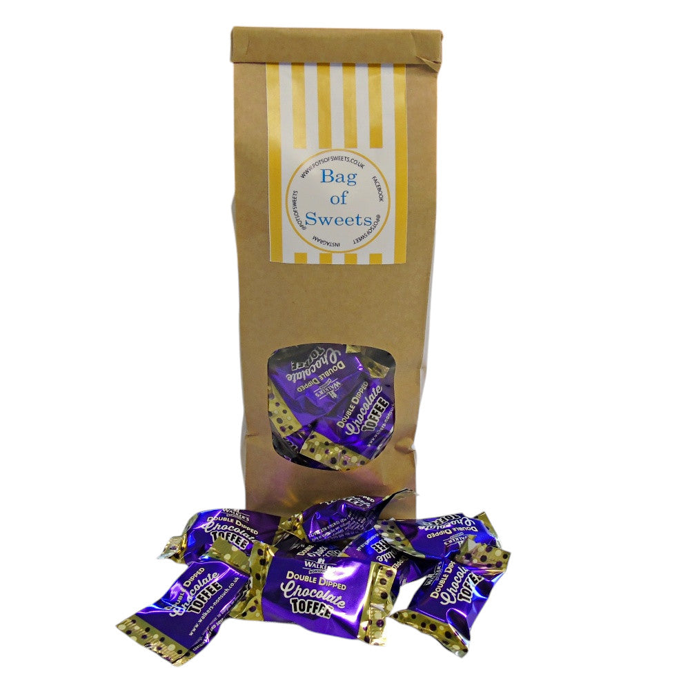 250g Tin Tie Bag of Walkers Double Dipped Chocolate Toffee