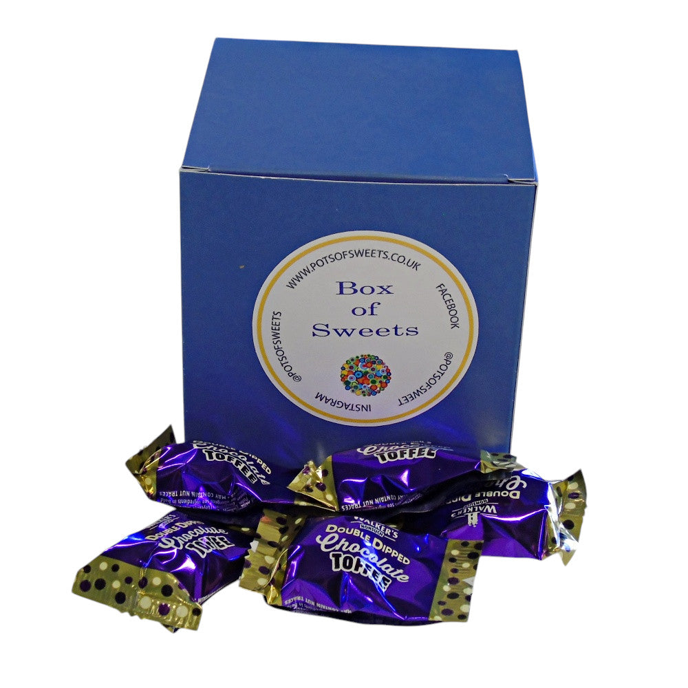 250g Square Coloured Box of Walkers Double Dipped Chocolate Toffee