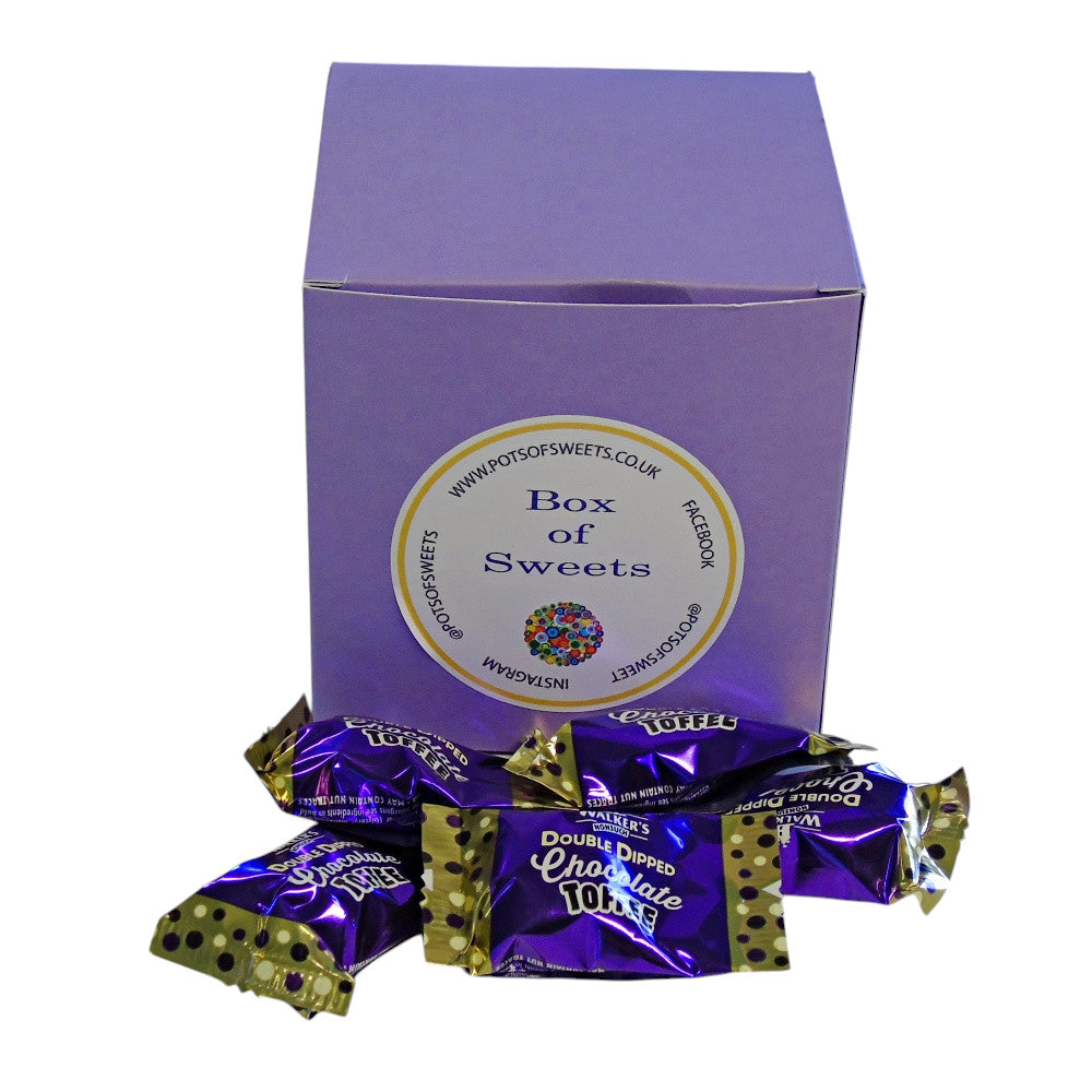 250g Square Coloured Box of Walkers Double Dipped Chocolate Toffee