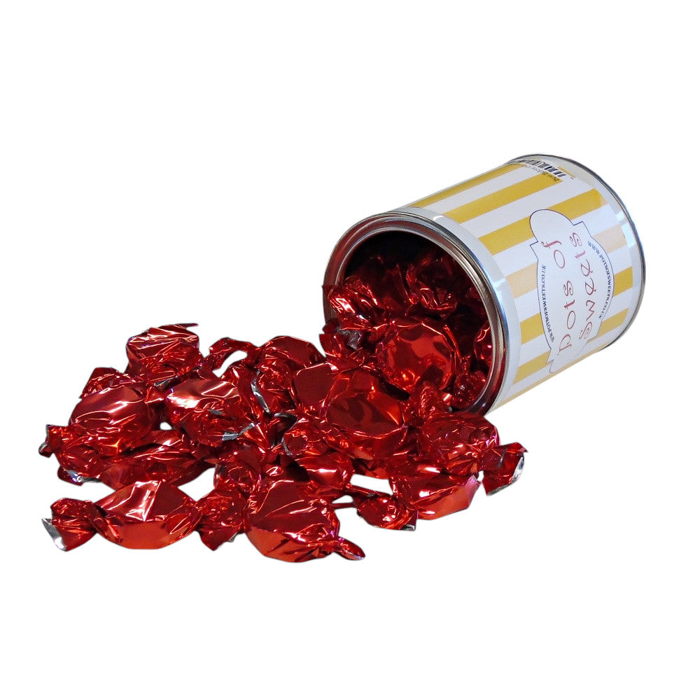 250g Paint Pot Tin of Buchanan Raspberry Caramel Toffee