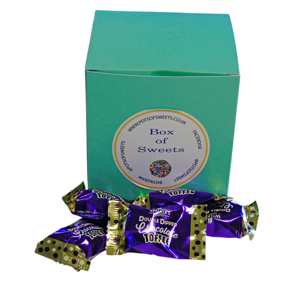 250g Square Coloured Box of Walkers Double Dipped Chocolate Toffee