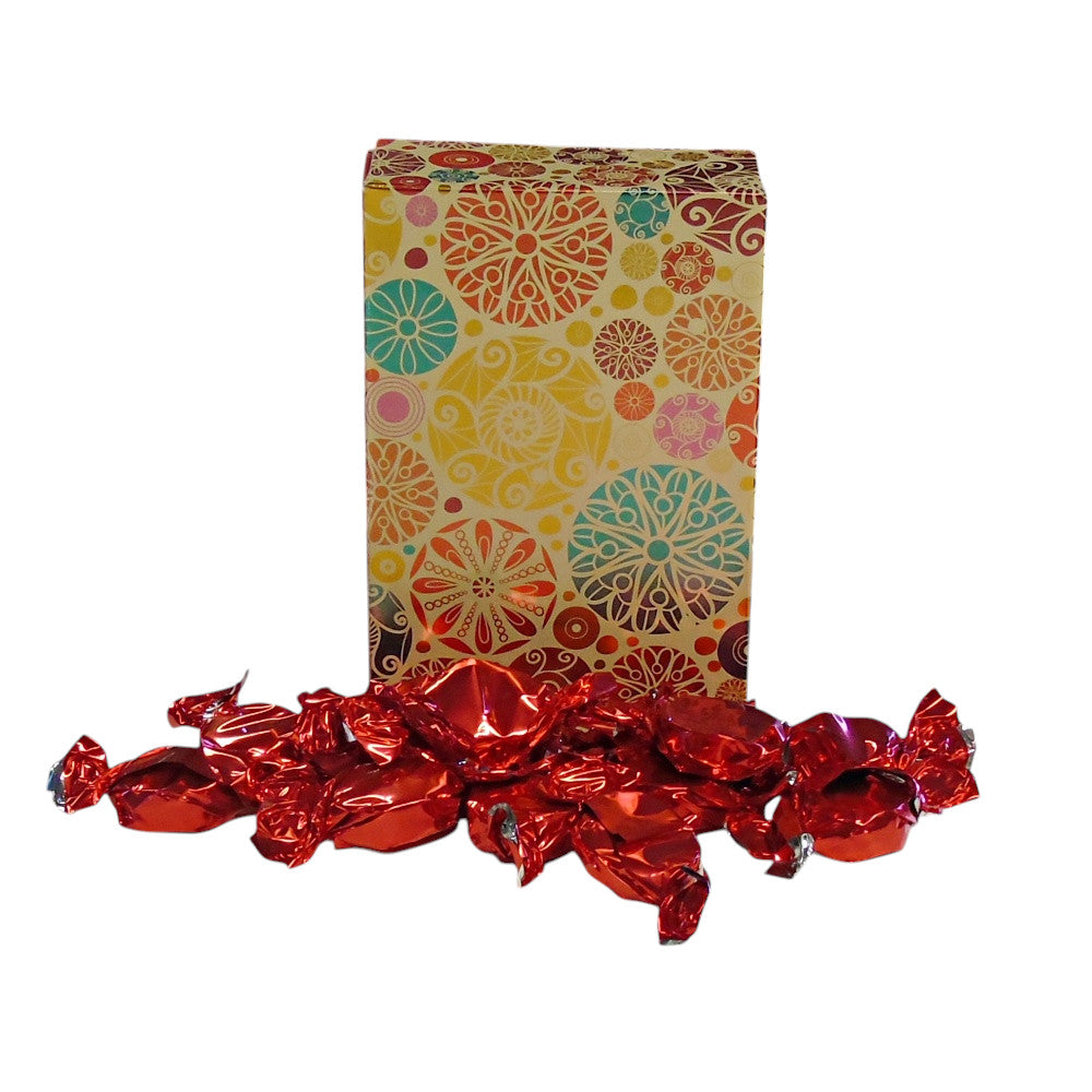250g Rectangular Patterned Box of Buchanan Raspberry Caramel Toffee